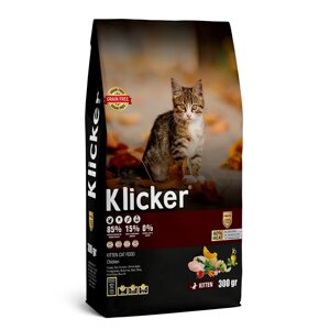 KLICKER Kitten Cat Food Сухой корм для котят, с курицей, 0,3 кг