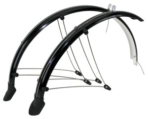 Крылья велосипедные M-WAVE, 28-29", 56 мм, комплект, с усами, полноразмерные, пластиковые, 5-386115