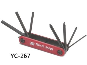 Мультитул велосипедный BIKE HAND YC-267, шестигранники 2/3/4/5/6мм, отвёртки +YC-267