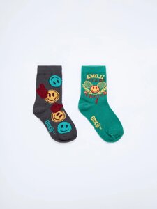 Набор из 2 пар носков Emoji для мальчиков