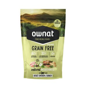 Ownat Adult Grain Free Сухой корм для взрослых кошек, с курицей и индейкой, 400 гр.