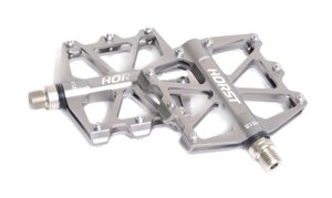 Педали BMX/Downhill алюминиевые H518 HORST, 91х101х11мм, со сменными шипами, облегченные, 00-170847
