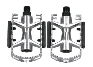 Педали велосипедные FEIMIN FP-961Alu, алюминий, размер 106х77 мм, стальная ось 9/16", серебристый, FP-961Alu