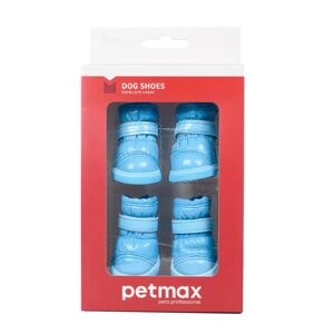 Petmax Ботинки-дутики для собак L голубой (унисекс)