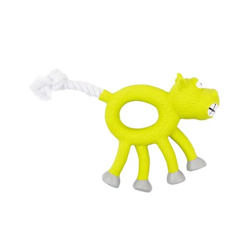 Petmax Игрушка для собак Корова с веревочным хвостом 12 см