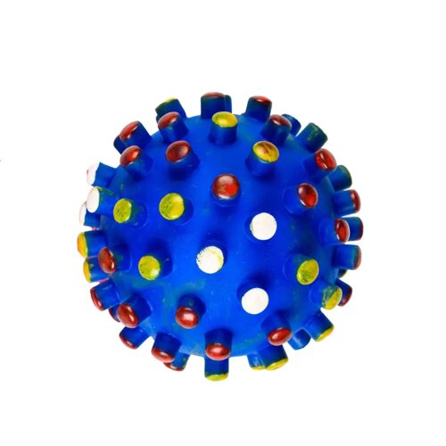 Petmax Игрушка для собак Мяч с шипами разноцветный, винил, 9,5 см