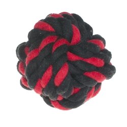 Petmax Игрушка для собак Мяч веревочный красный с черным 6 см