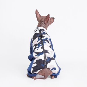 Petmax Комбинезон камуфляжный для собак, 3XL, черно-синий
