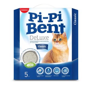 Pi-Pi-Bent Deluxe Classic наполнитель для кошачьего туалета, комкующийся, 5 кг
