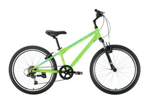 Подростковый велосипед Stark, Respect 24.1 V Steel, 12", зеленый/синий/зеленый, 2023, HQ-0010145