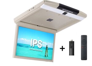 Потолочный монитор для автомобиля Потолочный монитор с андроид приставкой 17.3 ERGO ER17SA IPS (XIAOMI MI TV STICK) бежевый
