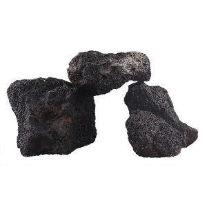 Prime Декорация природная для аквариума Черный вулканический камень, S, 5-10 см