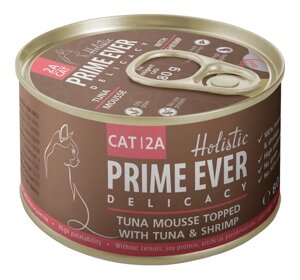 Prime Ever Delicacy консервы для кошек Мусс тунец с креветками 80 г
