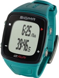 Пульсометр SIGMA iD. RUN, 6 функций, GPS, USB-кабель, до 6 часов, зелёный, pine green, SIG_24820