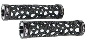 Ручки на руль для велосипеда CLARK`S cl0208 резина/гель "паутина" 130мм с 2 фиксат. 3-229