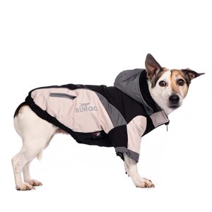 Rungo Куртка с капюшоном на молнии для собак мелких пород Джек Рассел, Карликовый пинчер, Бигль 24x36x23см S серый (унисекс)