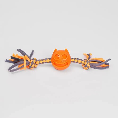 Rurri Игрушка для собак Мяч Кот на веревке, 4,5 см