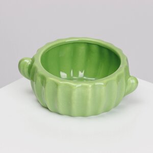 Rurri Миска керамическая для грызунов Кактус, диаметр 9,5x5 см, зеленая