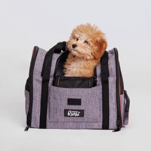Rurri Рюкзак для кошек и собак мелкого размера, 35x23x28 см, серый