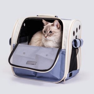 Rurri Рюкзак с сетчатым окошком для переноски кошек и собак, 38х36х25 см