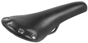Седло велосипедное M-Wave "под кожу", ретро-дизайн, универсальное, 278х153 мм, с 6 заклепками, черное, 5-251040
