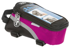 Сумочка-чехол вело M-WAVE, для смартфона, бокс 170х80х80мм, с влагозащитой, черно-розовая, 5-122558