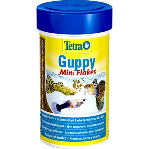 Tetra Guppy Mini Flakes корм для живородящих рыб и гуппи хлопья, 100 мл