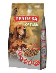 Трапеза Optimal корм для собак всех пород старше 1 года, живущих в городских условиях, 10 кг