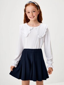 Трикотажная блузка с пышными рукавами для девочек