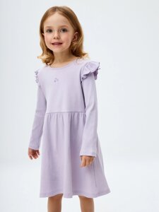 Трикотажное платье с длинными рукавами для девочек