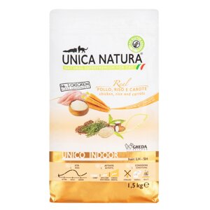 UNICA Indoor сухой корм для кошек с курицей, морковью и рисом, 1,5 кг