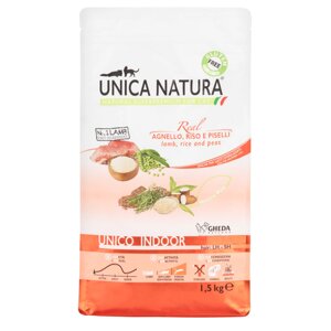 UNICA Indoor сухой корм для кошек с ягненком, рисом и горохом, 1,5 кг