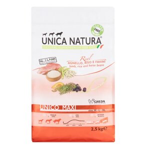 UNICA Maxi сухой корм для собак крупных пород с ягненком, рисом и бобами, 2,5 кг