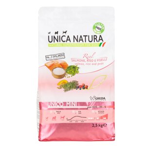 UNICA Mini сухой корм для собак мелких пород с лососем, рисом и горохом, 2,5 кг