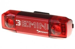 Велофонарь Moon Gemini, задний, 80 люмен, 7 режимов, USB, алюминий, красный WP_GEMINI