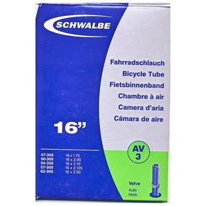Велокамера Schwalbe AV3, 16"x1.75-2.50, 47/62-305, Schraeder, 10409310