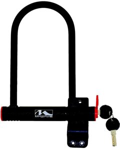 Велосипедный замок M-WAVE, U-lock, на ключ, 105 х 255 мм, с защитным колпачком, черный, 5-234010