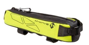 Велосумка M-WAVE, на раму, 7х8,5х29 см, влагозащита, с амортизирующей подкладкой, неоново-желтая, 5-122640