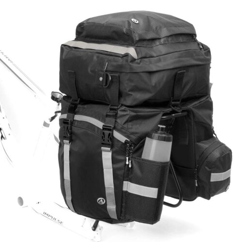 Велосумка-штаны" на багажник AUTHOR A-N TOURER 40, 3в1, с плечевым ремнем, черная, 8-15000025