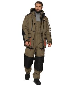 Зимний костюм для рыбалки Siberia -45°С (Хаки/черный, Breathable) Huntsman