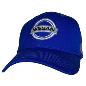 Бейсболка бини Nissan, хлопок, подкладка, размер 55-58, голубой, синий