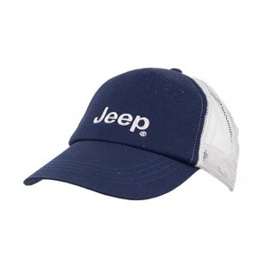 Бейсболка Jeep летняя, хлопок, размер OneSize, белый, синий