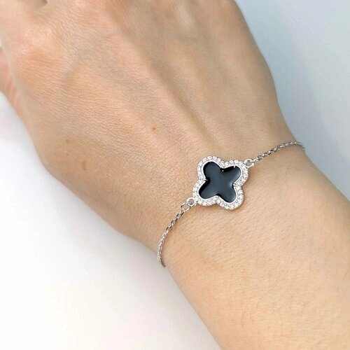 Браслет женский Sirius-Jewelry, браслет Клевер серебро, браслет с камнями