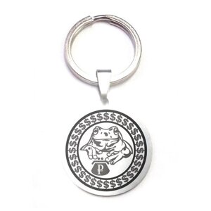 Брелок кольцо талисман на ключи сумку металлический денежный с гравировкой сувенир подарок "Хотей - Бог богатства"