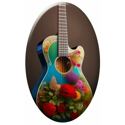 Брошь бижутерия гитара для подарка с виртуальным пожеланием AR