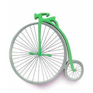 Брошь деревянная Хлэб, Велосипед зеленый
