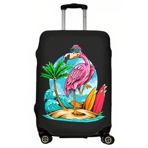 Чехол для чемодана "Фламинго и серф" размер L (арт. LJ-CASE-L-361)