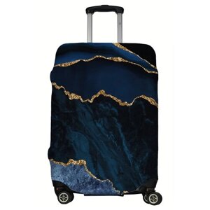 Чехол для чемодана"Синяя фольга с золотом"Размер S.