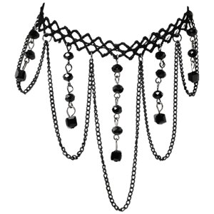 Чокер "Госпожа" крестики и цепочки, цвет чёрный ,30см