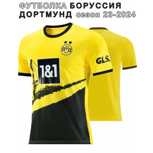 Футбольная футболка , размер 2XL, желтый, белый